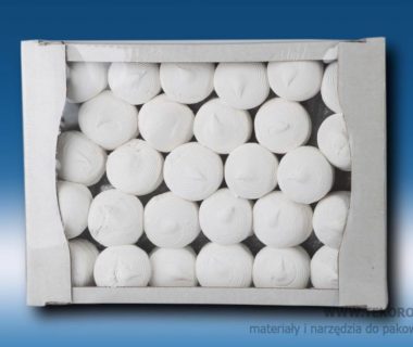 Pudełko z marshmallow zapakowane w folię poliolefinową